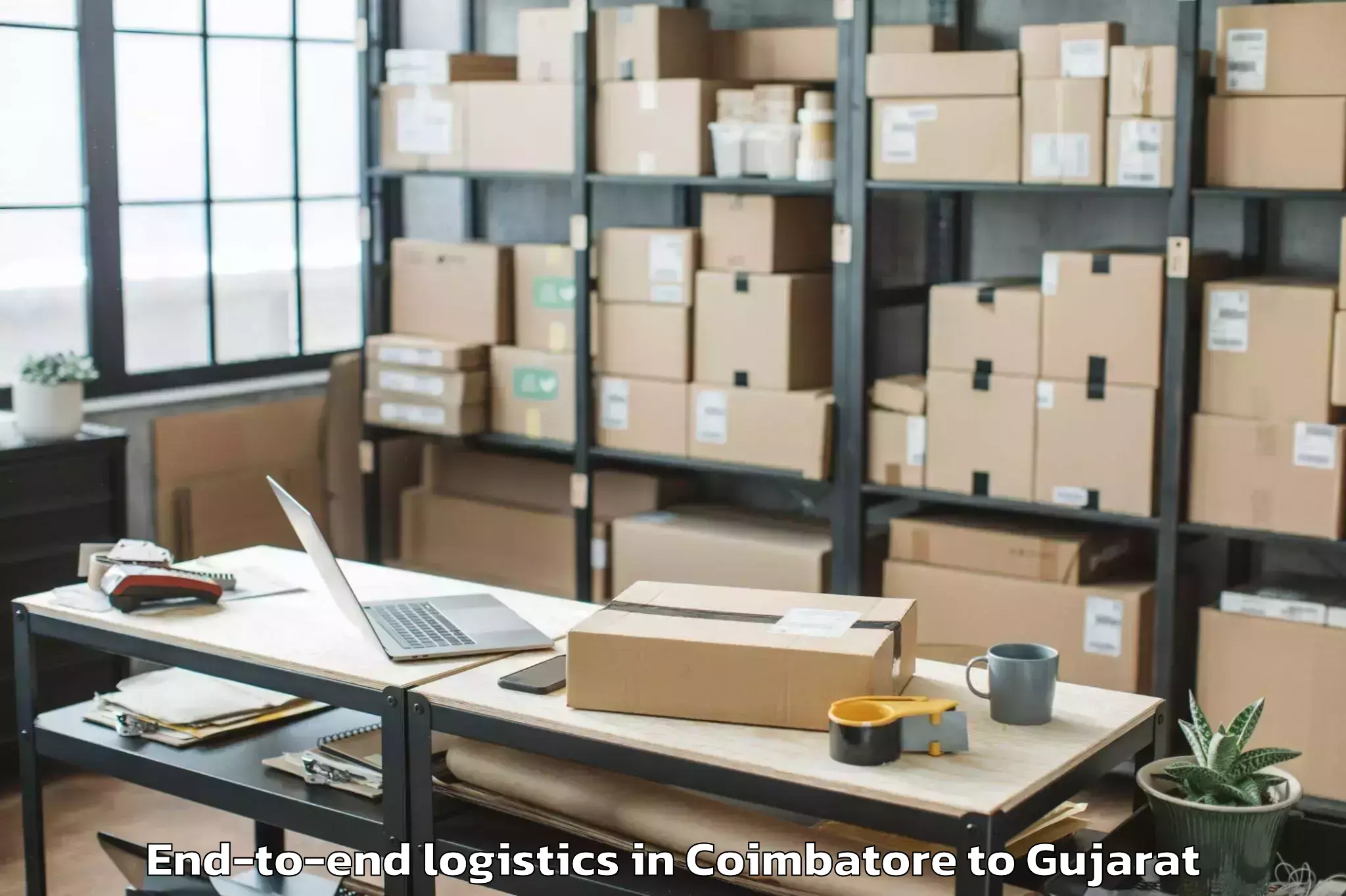 Reliable Coimbatore to Hansot End To End Logistics